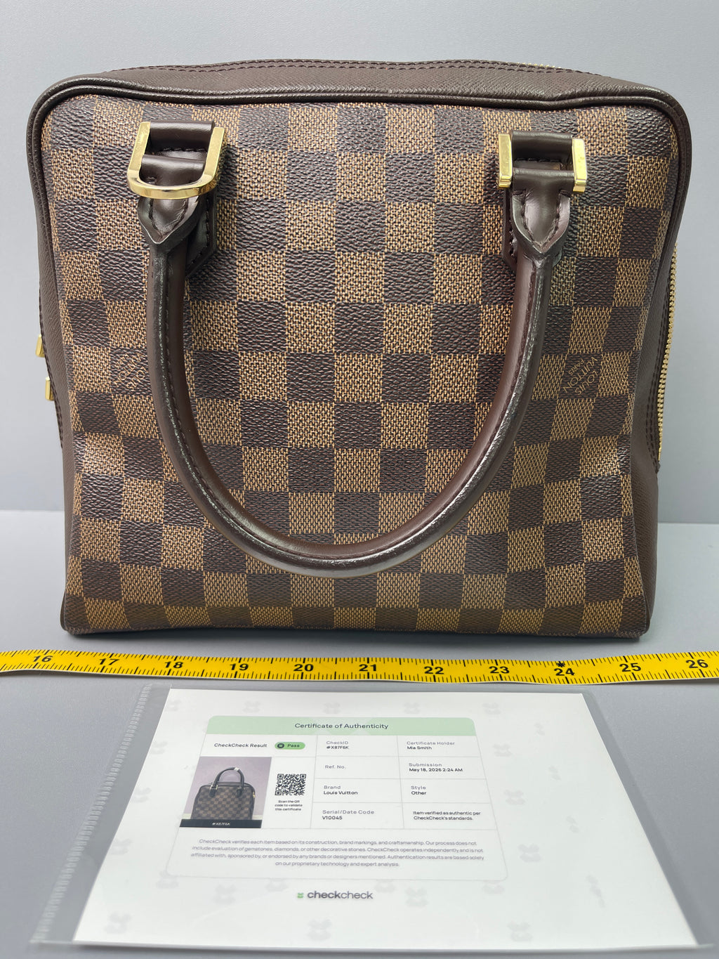 Pre-Owned Louis Vuitton Brera Damier Ebene Canvas Brown Satchel Handbag  47406829