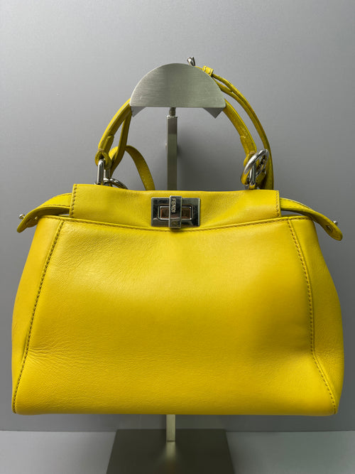 Pre-Owned Fendi  Leather Yellow Satchel Handbag50030217