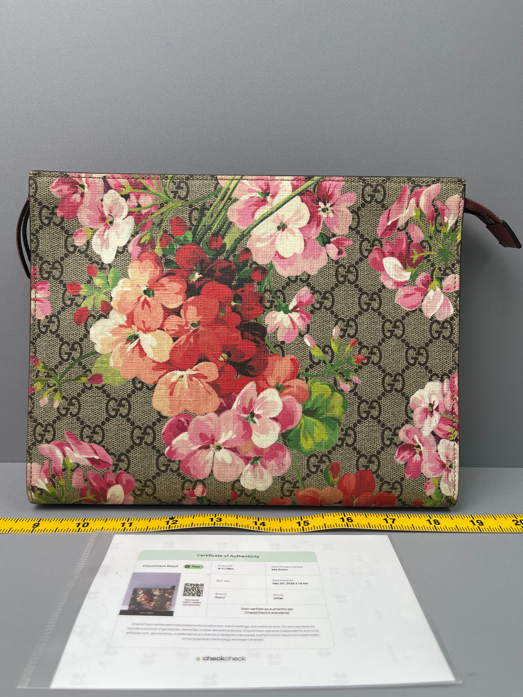 Pre-Owned Gucci GG Blooms Supreme Canvas Large Pouch/Clutch Bag84878341