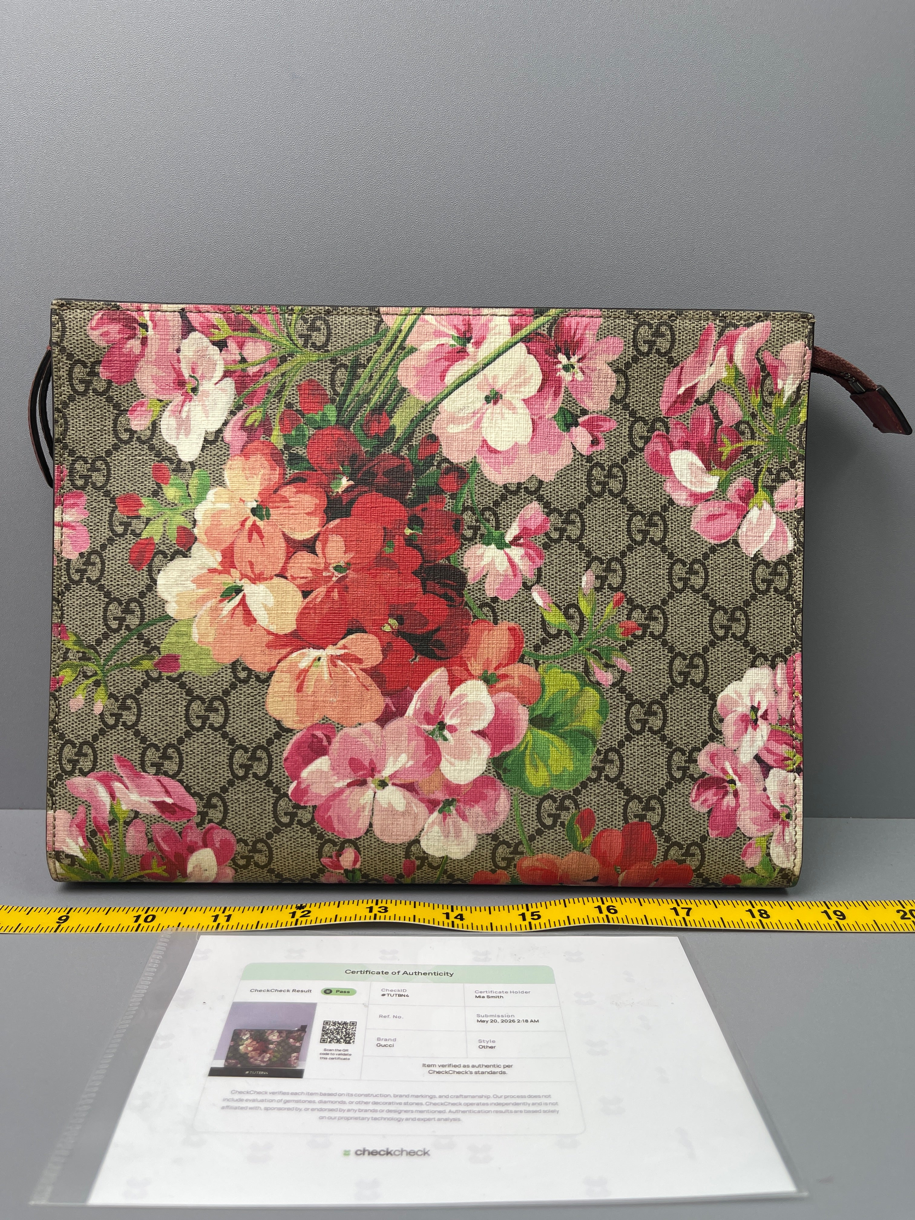 Pre-Owned Gucci GG Blooms Supreme Canvas Large Pouch/Clutch Bag84878341
