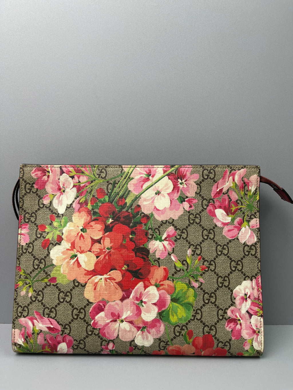 Pre-Owned Gucci GG Blooms Supreme Canvas Large Pouch/Clutch Bag84878341