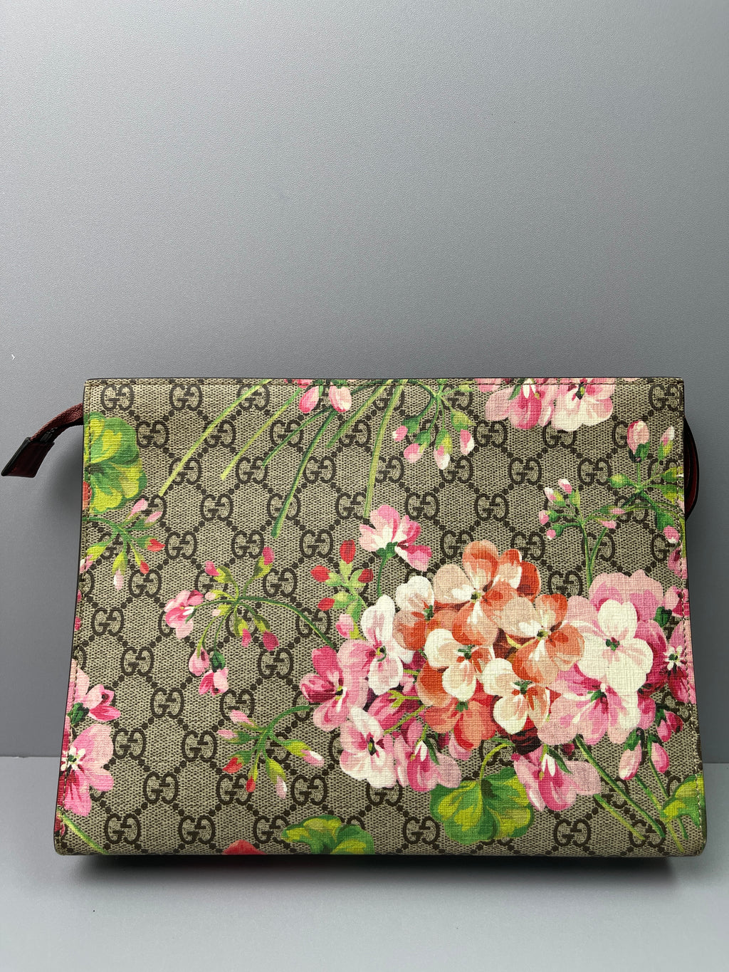 Pre-Owned Gucci GG Blooms Supreme Canvas Large Pouch/Clutch Bag84878341